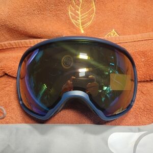ODOLAND Ski Snowboard Goggles Blue Mirrored Lens